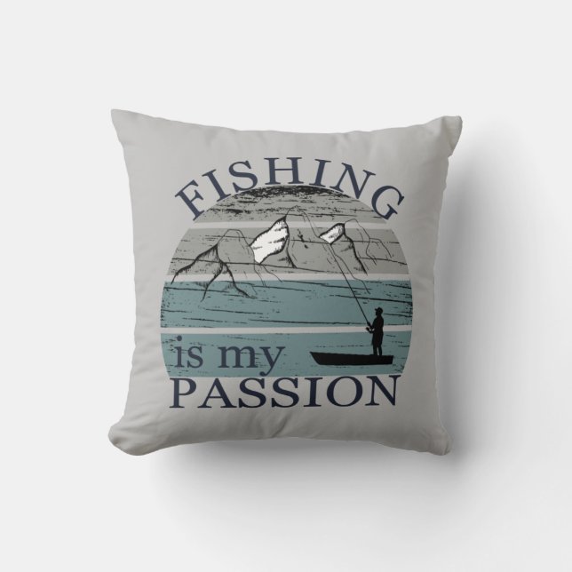 Funny fishing saying throw pillow (Front)