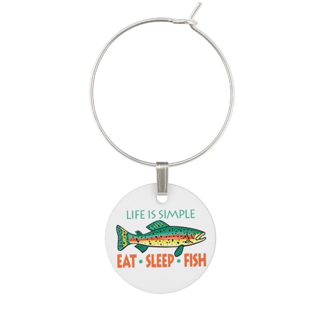 Funny Fishing Saying Wine Charm (Front)