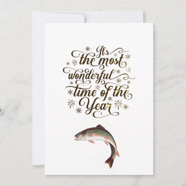 Funny fishing seasons greetings holiday card (Front)