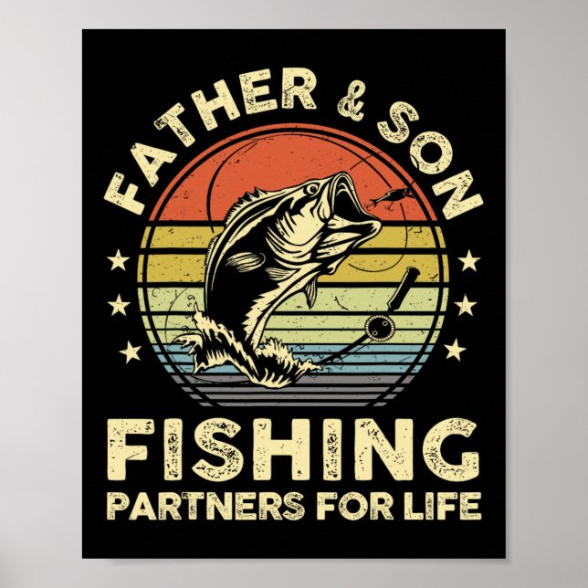 Funny Fishing-shirt Father Son Matching B Fish Dad Poster (Front)