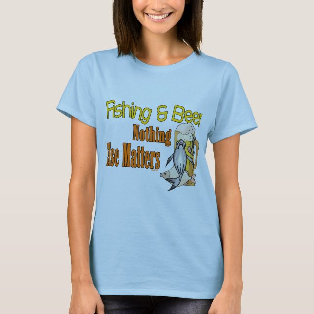 Funny Fishing Shirt Fishing Humor Fishing Beer (Front)