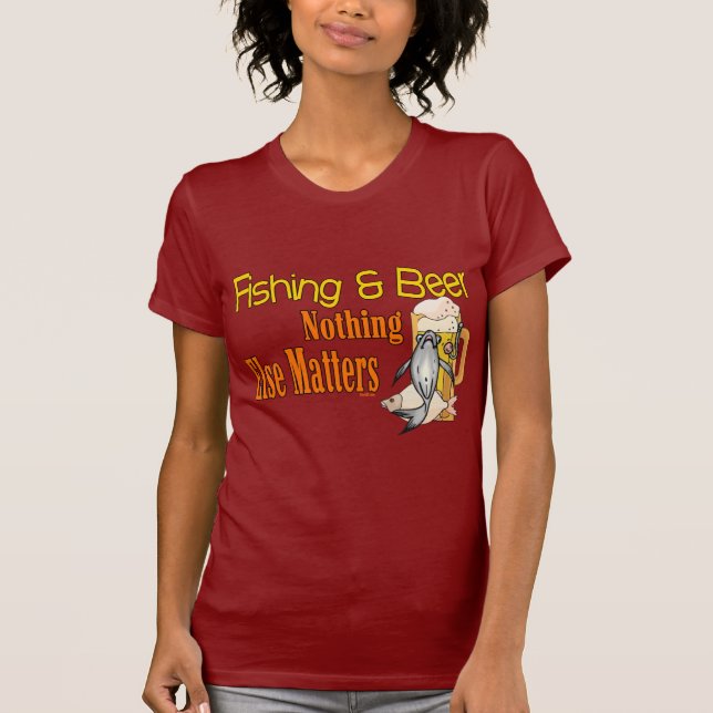 Funny Fishing Shirt Fishing Humor Fishing Beer (Front)