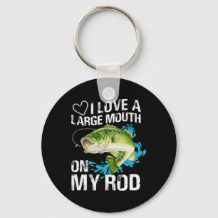 Funny Fishing Shirt. I Love A Large Mouth On My Ro Keychain