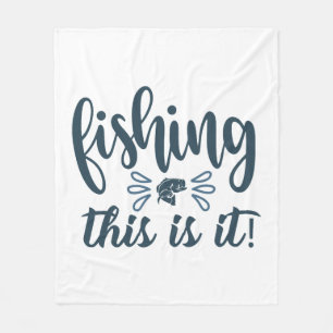 Funny Fishing Shirt with slogan Fleece Blanket