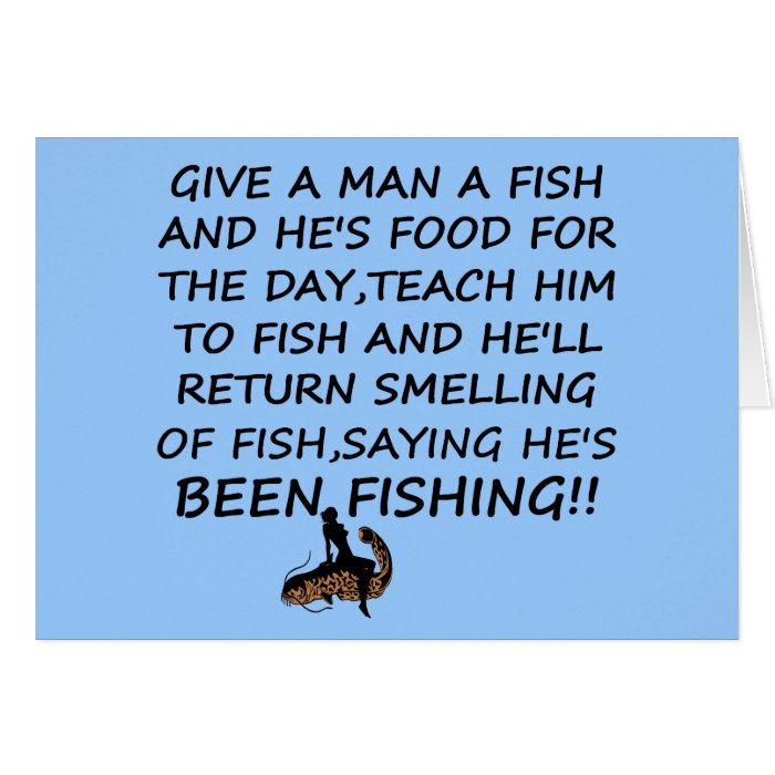 Funny fishing slogan cards