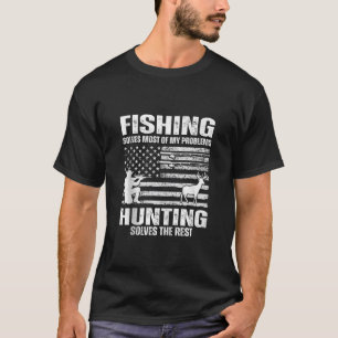 Funny Fishing Solves Most Of My Problems Dad Deer  T-Shirt