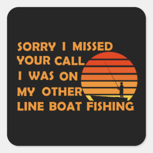 Funny fishing square sticker