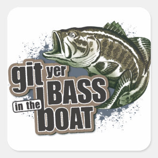 Funny Fishing Square Sticker