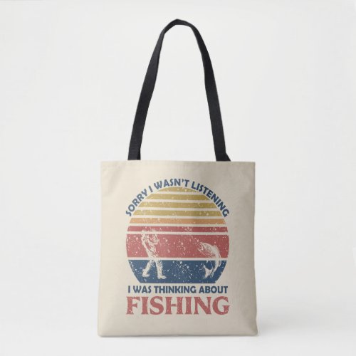 Funny fishing tote bag