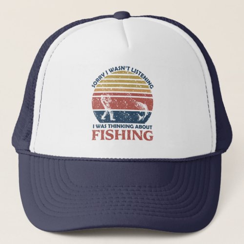 Funny fishing trucker hat