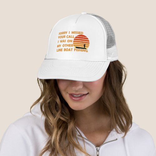 Funny fishing trucker hat