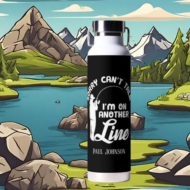 Funny fishing word art add name water bottle (Creator Uploaded)