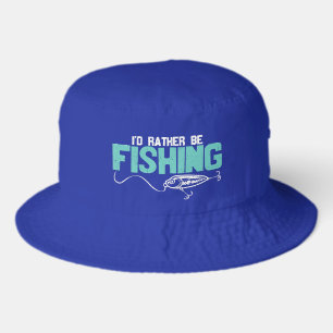 Funny fishing word art  bucket hat