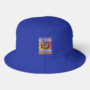 Funny fishing word art bucket hat