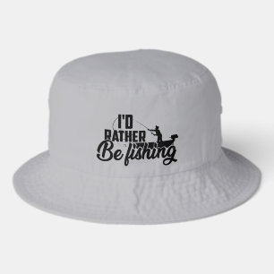 Funny fishing word art  bucket hat