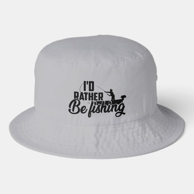 Funny fishing word art  bucket hat (Front)