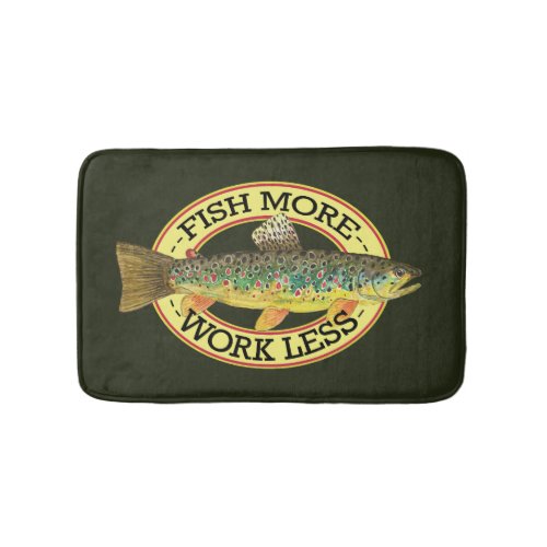 Funny Fishing Words for a Fisherman Bathroom Mat