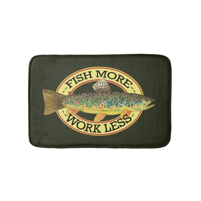 Funny Fishing Words for a Fisherman Bathroom Mat (Front)