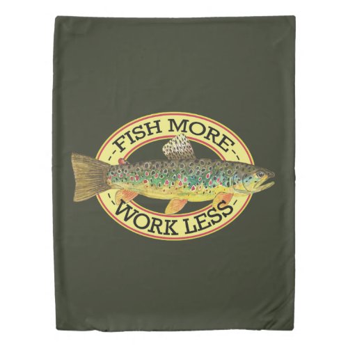 Funny Fishing Words for a Fisherman Duvet Cover