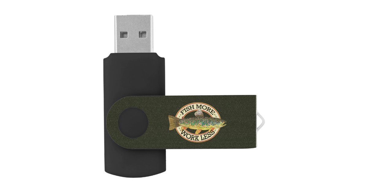 Funny Fishing Words for a Fisherman USB Flash Drive