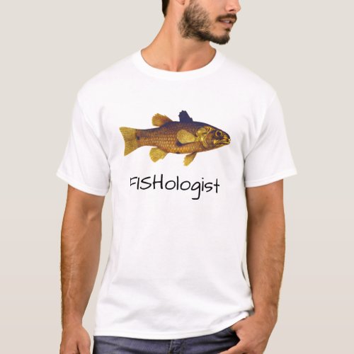 Funny Fishologist With Vintage Fish Illustration T_Shirt