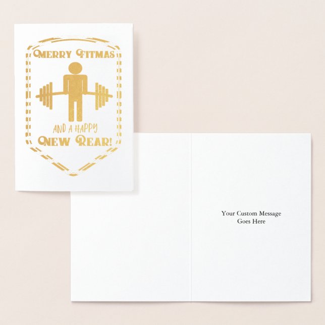 Funny Fitmas Foil Christmas Card (Display)