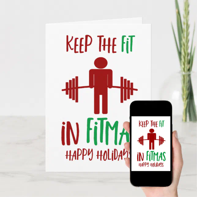 Funny Fitmas Merry Christmas Fitness Pun Holiday | Zazzle