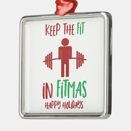 Funny Fitmas Merry Christmas Fitness Pun Metal Ornament Zazzle