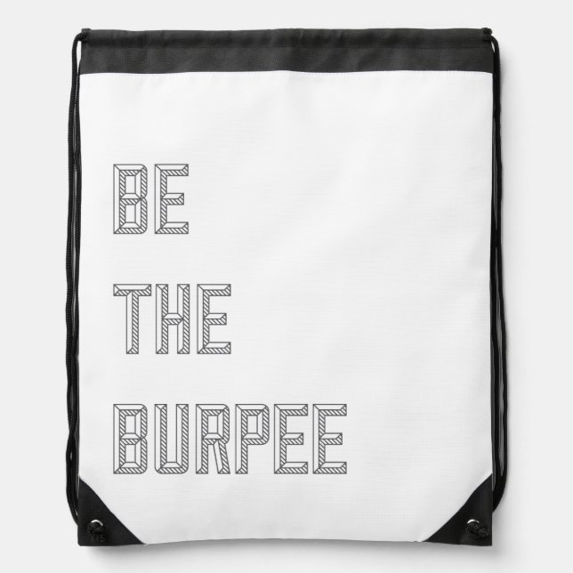 Funny Fitness Burpee Gym Humor Drawstring Bag (Front)