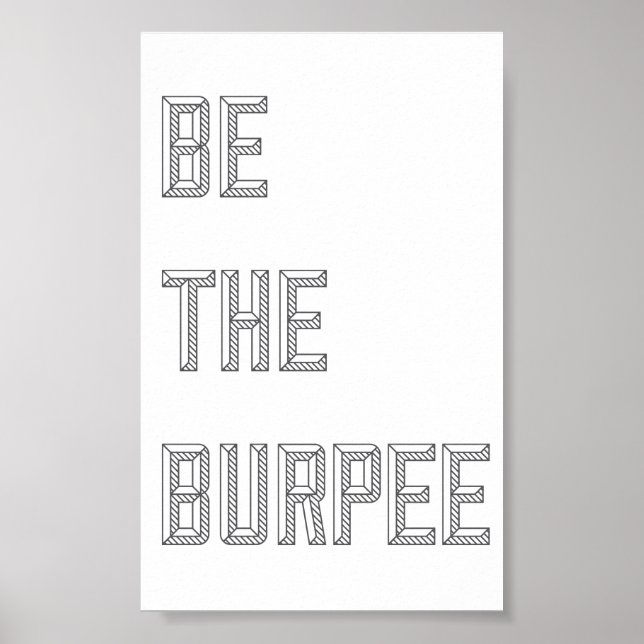 Funny Fitness Burpee Gym Humor Poster (Front)