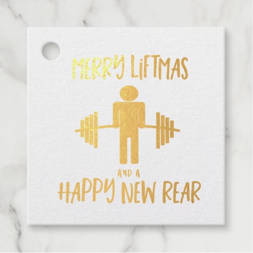 Funny Fitness Fitmas Christmas Trainer Holiday Foil Favor Tags