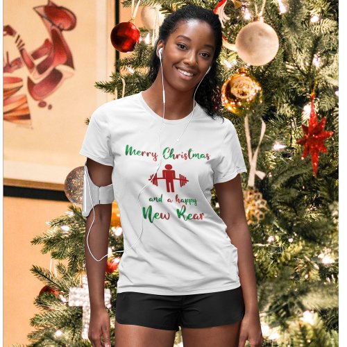 Funny Fitness Fitmas Christmas Trainer T_Shirt