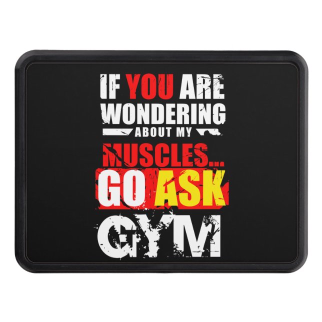 Funny Fitness Saying Customize Tow Hitch Cover (Front)