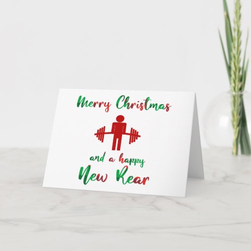 Funny Fitness Themed Christmas Card