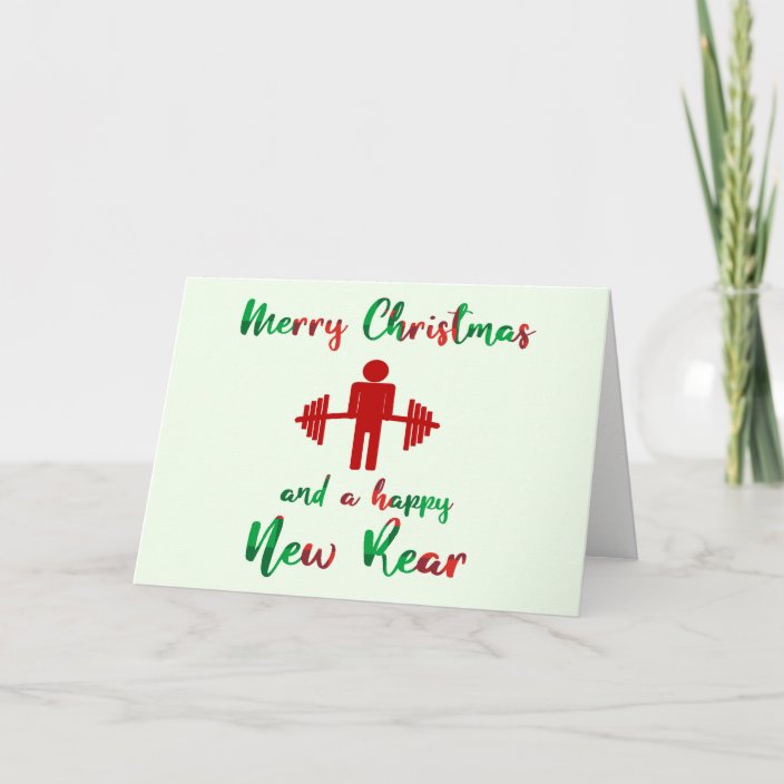 Funny Fitness Themed Christmas Card | Zazzle.com