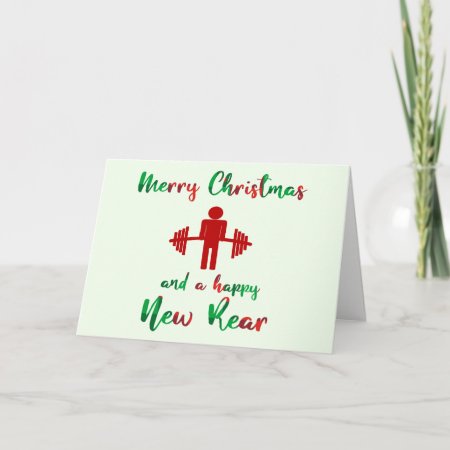 Funny Fitness Themed Christmas Card