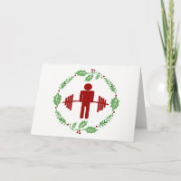 Funny Fitness Themed Christmas Card