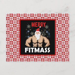 Funny Fitness Themed Christmas Fitmas Gym Trainer Postcard
