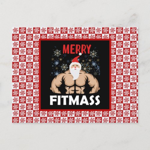 Funny Fitness Themed Christmas Fitmas Gym Trainer Postcard
