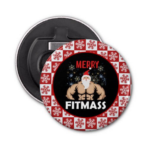Funny Fitness Themed Christmas Fitmas Trainer Gym Bottle Opener