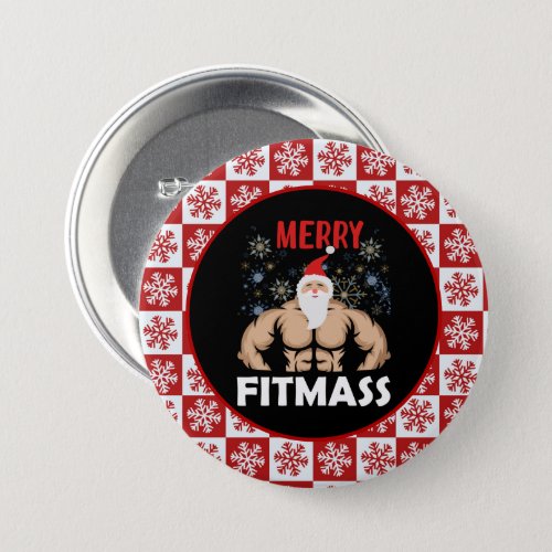 Funny Fitness Themed Christmas Fitmas Trainer Gym Button