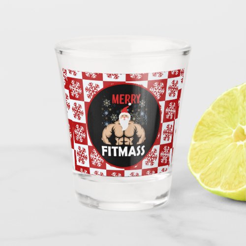 Funny Fitness Themed Christmas Fitmas Trainer Gym Shot Glass