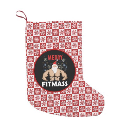 Funny Fitness Themed Christmas Fitmas Trainer Gym Small Christmas Stocking