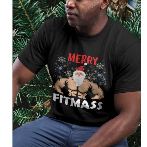 Funny Fitness Themed Christmas Fitmas Trainer Gym T_Shirt