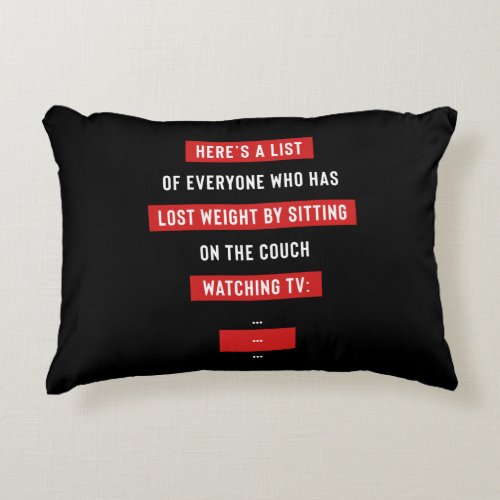 Funny Fitness Workout Inspirational Joke Accent Pillow