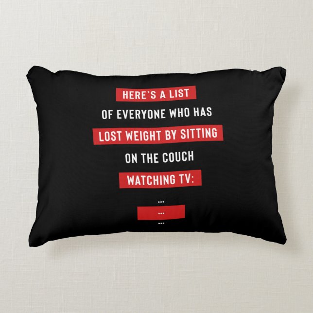Funny Fitness Workout Inspirational Joke Accent Pillow (Front)