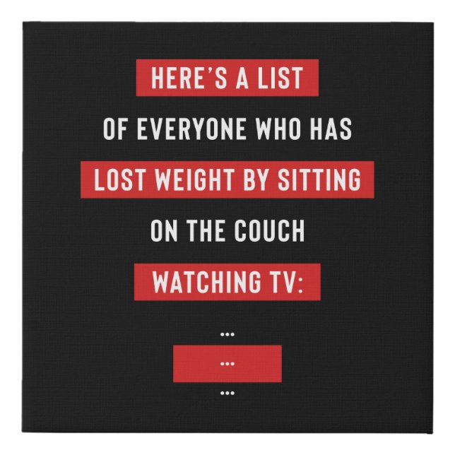 Funny Fitness Workout Inspirational Joke Faux Canvas Print (Front)