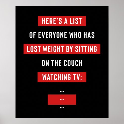 Funny Fitness Workout Inspirational Joke Poster