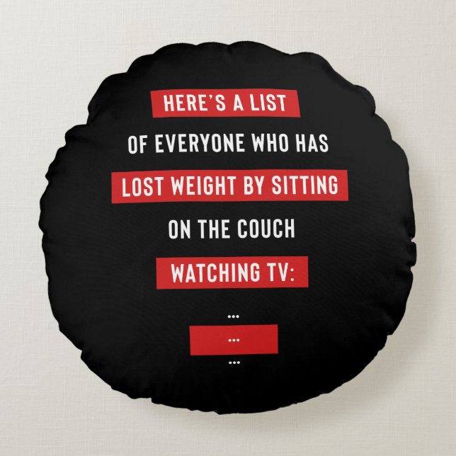 Funny Fitness Workout Inspirational Joke Round Pillow (Front)