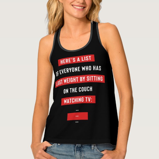 Funny Fitness Workout Inspirational Joke Tank Top (Front)